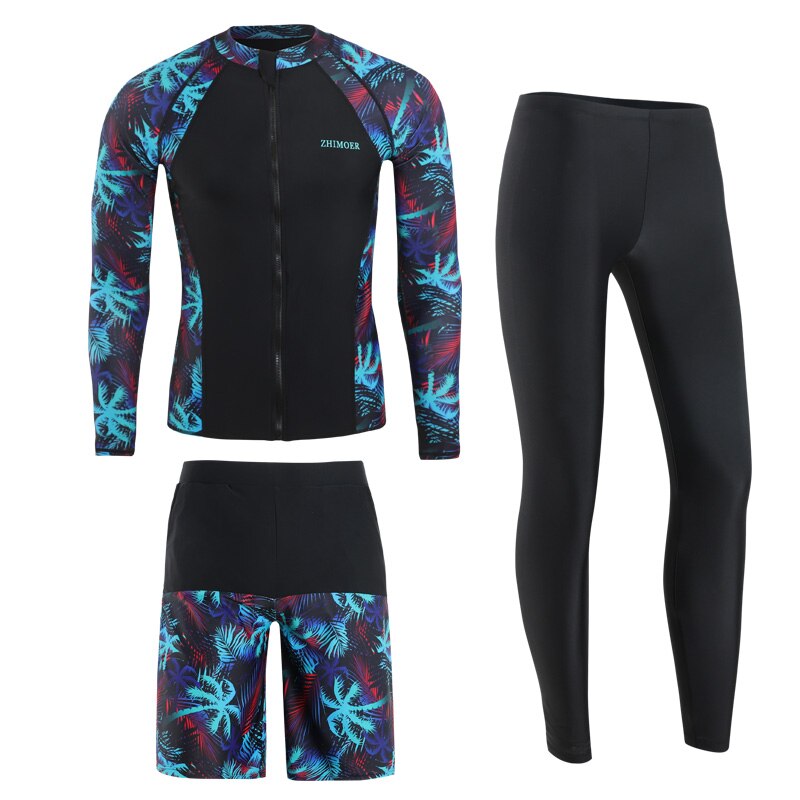 Patchwork Printing Long Sleeve Surf Wetsuit Women Free Diving Suit Front Zipper Wet Suit For Swimming Jump Suit Snorkeling: 2007-M / L