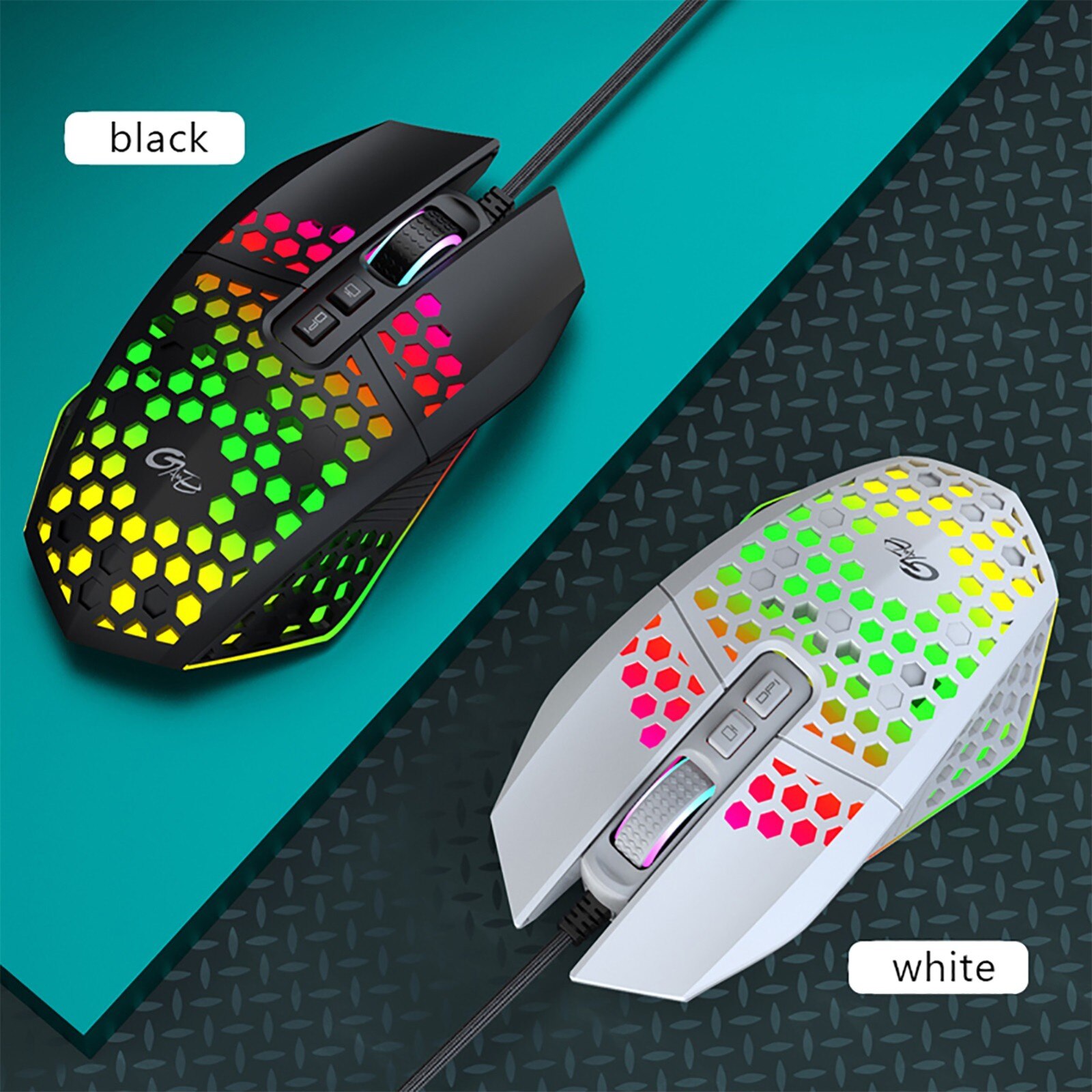 High-performance Gaming Mouse Computer Wired Colorful RGB Comfortable Luminous Mice 7 Keys 8000 DPI Mouse Ergonomically