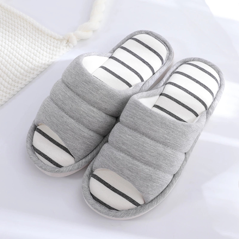 Asifn kvinnor tofflor caterpillar par linne modis öppet hem halkfria män golv tjocksulor fyra säsonger skor sapato feminino: Grå / 8
