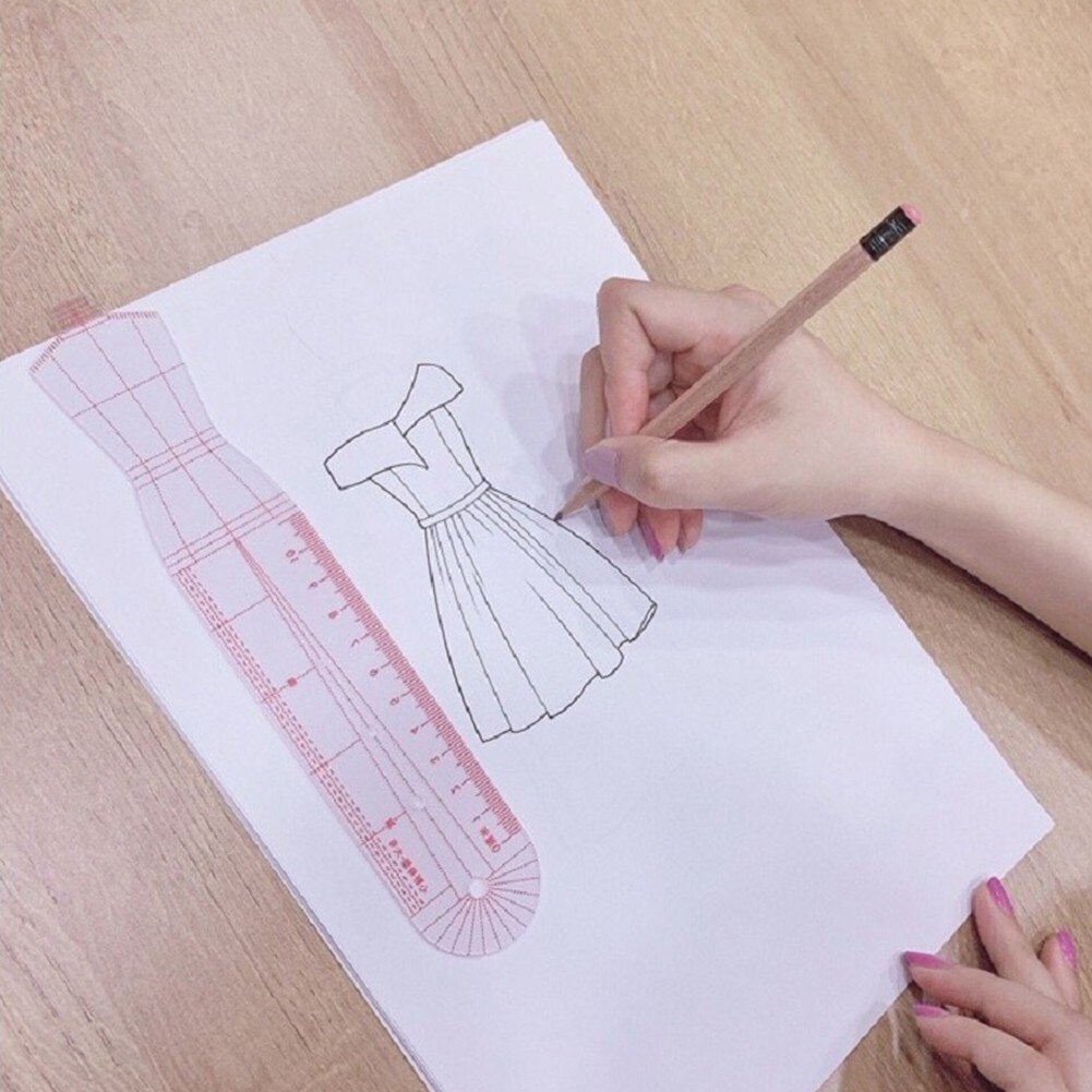 Cloth Rendering Illustration Ruler Sewing Model Drawing Template Model For Female Clothing Rulers