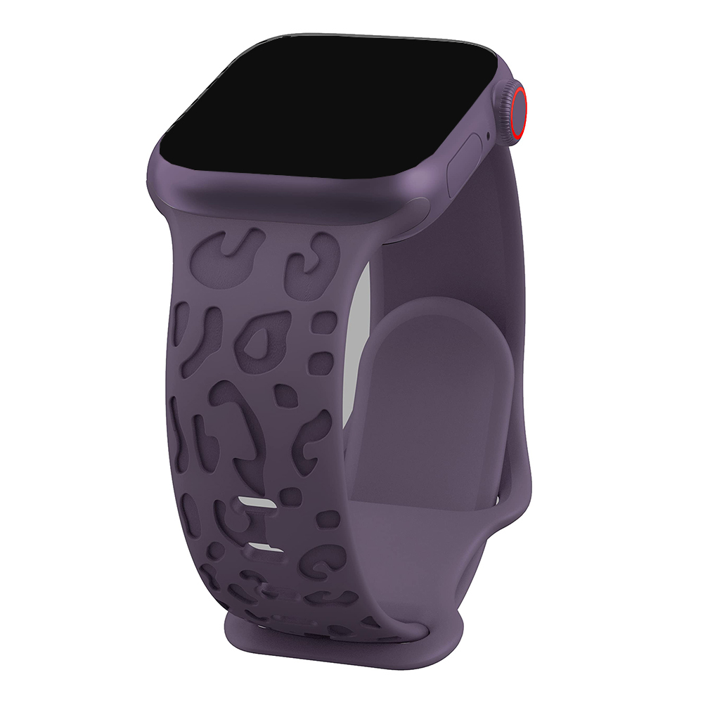 Bracelet en silicone léopard gravé pour Apple Watch Band, 44mm, 40mm, 45mm, 49mm, 41mm, 38mm, 42mm, iWatch Series 7 SE, 3, 6, 8 Ultra