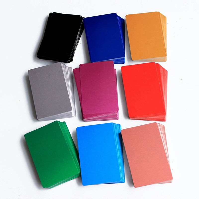 100PCS Mixed Color Aluminum Alloy Card Engraving Metal Business Visit Business Card Blank 0.2mm Thick