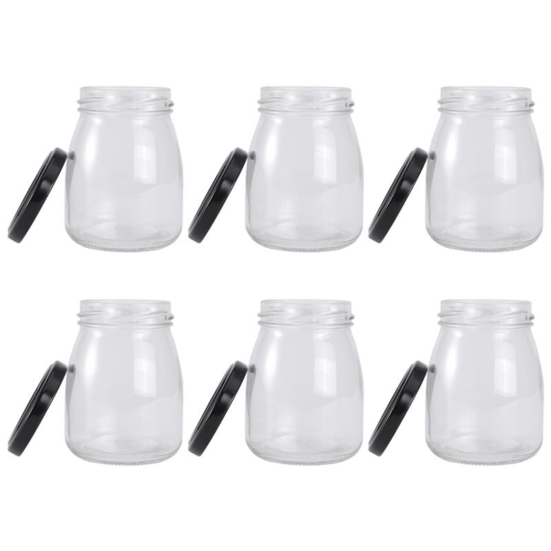 6Pcs Glass Jam Bottles Heat Resistant Bottles Honey Bottles Glass Yogurt Bottles for Home Kitchen