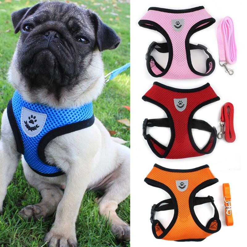 Dog Accessories Breathable Mesh Dog Harness And Leash Set Puppy Cat Harness Vest For Small Dogs Chihuahua