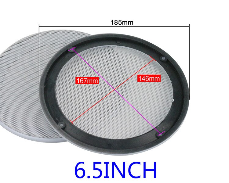 GHXAMP 5 zoll 6,5 zoll 8 zoll Subwoofer Auto Lautsprecher Grill Mesh Auto Lautsprecher Dekorative Schutzhülle ABS Hohe- ende Weiß: 6.5inch