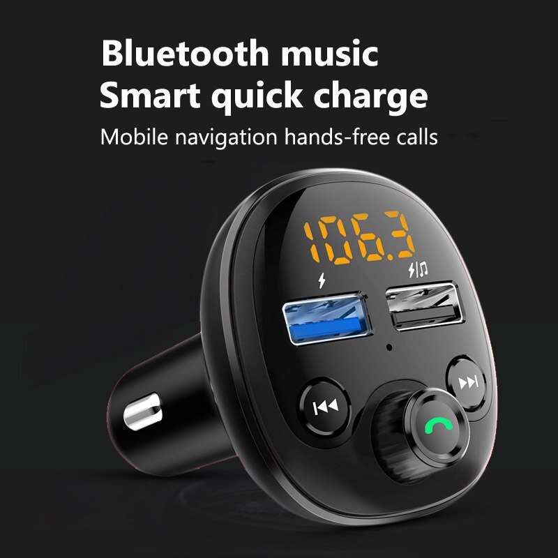 JaJaBor Bluetooth Wagen Bausatz Freisprechen FM Sender Bluetooth 5,0 QC3.0 schnell aufladen Dual USB Auto Ladegerät