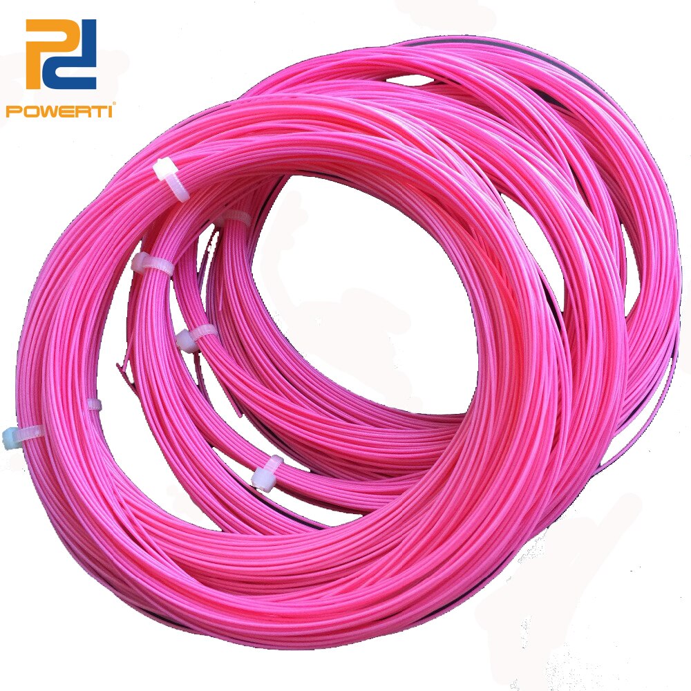 POWERTI 10 stks/partij Roze 0.70mm Badminton Racket String Sport 10 m Outdoor Badmintonracket Training String: Default Title