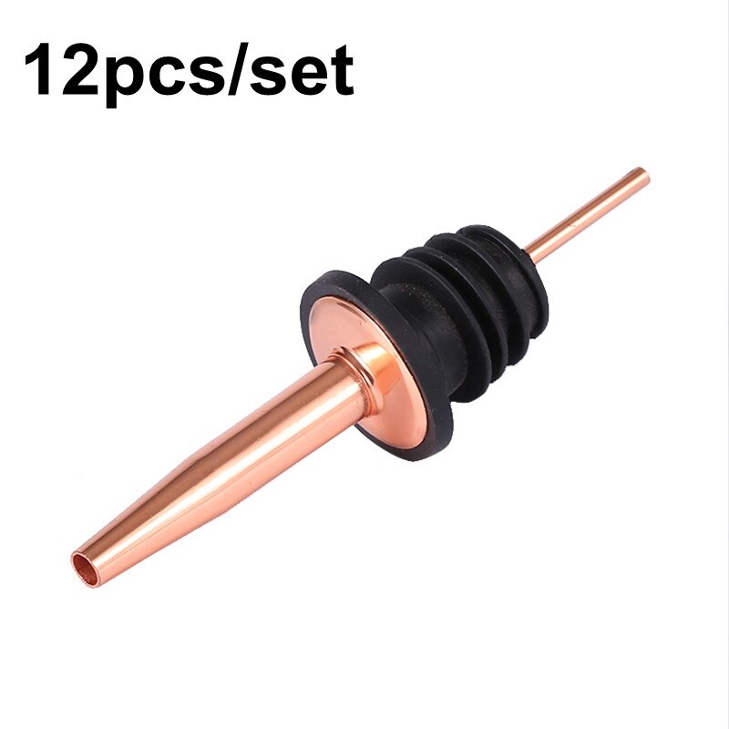 Free Flow Stainless Steel Liquor Bottle Speed Pourers with Tapered Spout Set of 12 Bar Accessories Bar Tools: 12pcs copper