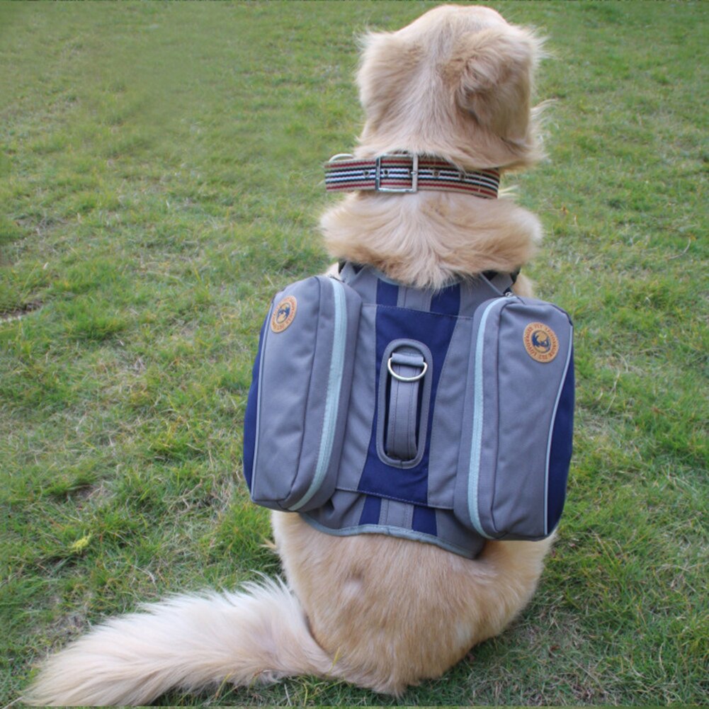 M/L Pet Dog Camping Backpack Detachable Multifunction Adjustable Rucksack Harness Pet Outdoor Carrier Portable Storage Pouch Bag