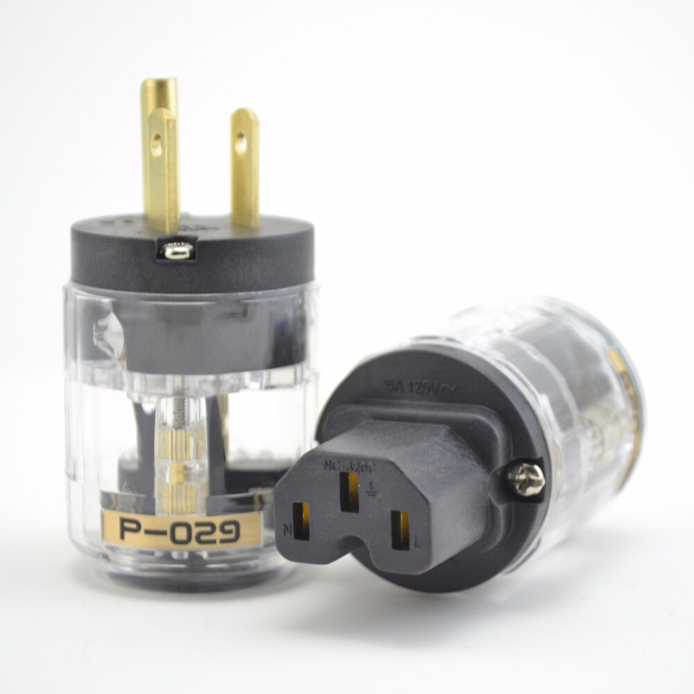 Moonsaudio Electrical Plug - 24k Gold Plated - Standard Grounding - Max 21mm Cable Diameter