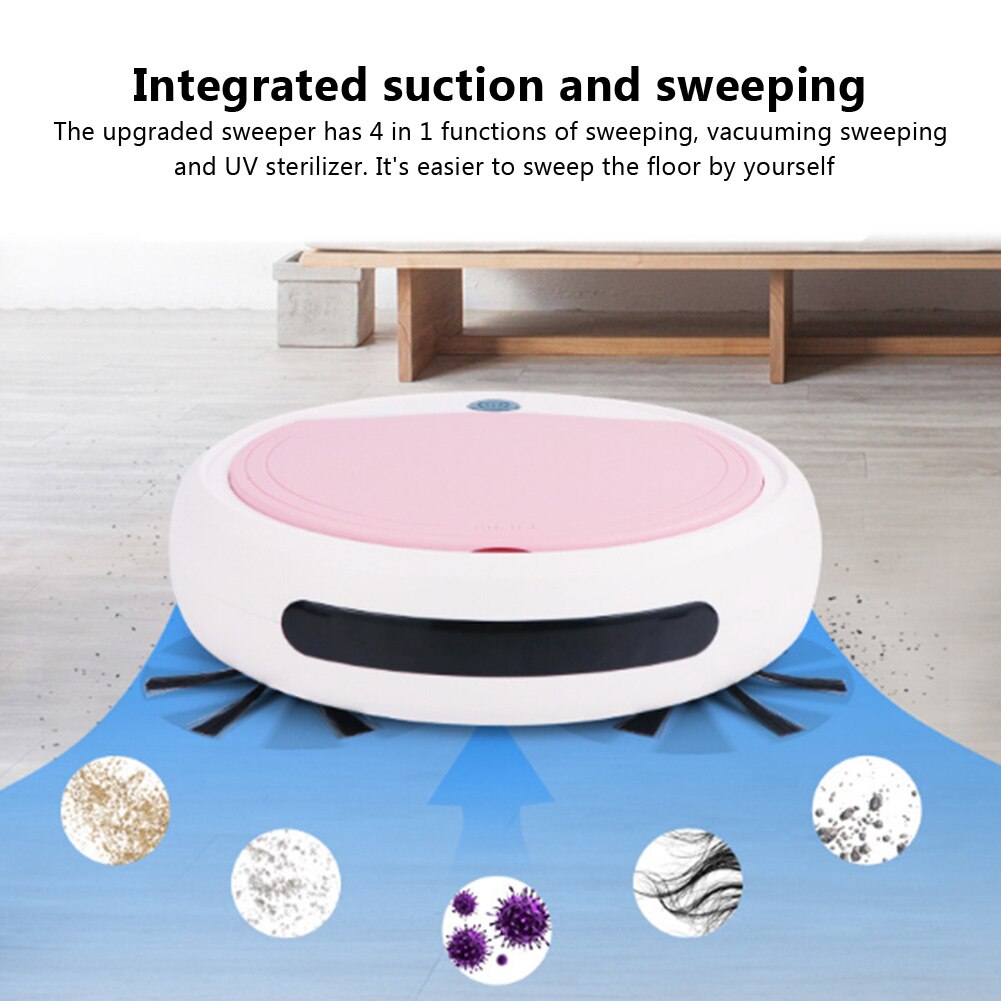 Auto smart soprobot dammsugare uv sterilisator stark sug sopmaskin 4 in 1 torr våt mopp 120 min dammsugare