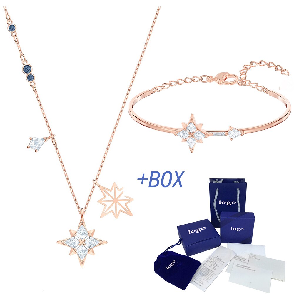 Mulier Romantic Jewelry Girls Crystal Star Earrings Necklace Bracelet 549337 5452 549438 Bijoux Femme: 2