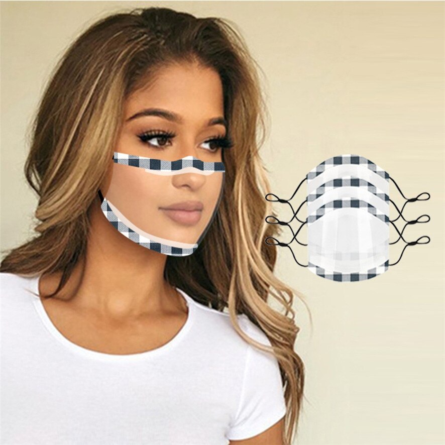 3PCS Men Women Faces Shields Screen Spare Visors Lip Visual Shield Splash Transparent Plastic Faces Shields Screen Spare Visors: D  3PC