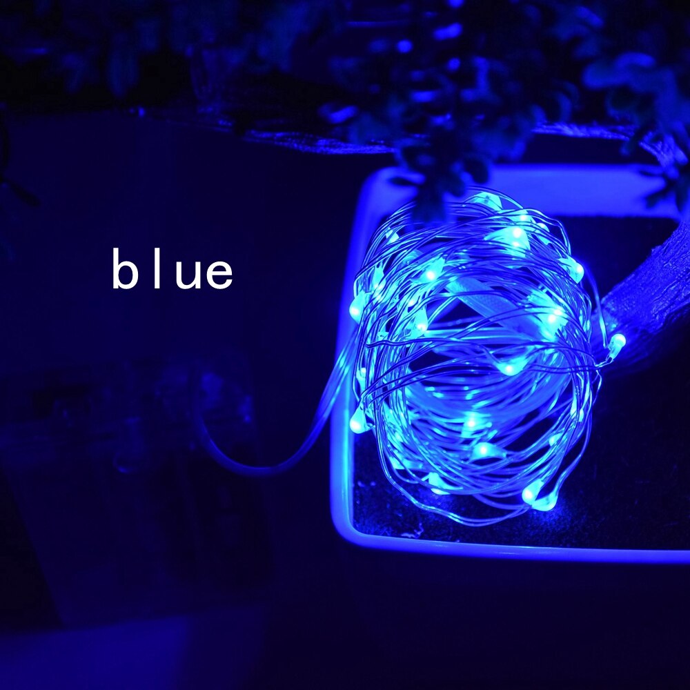 4M 5M 40/50 LED Starry String battery Powered Lights Fairy Micro LED Transparent Copper Wire for Party Christmas Wedding lights: Blue / 4M