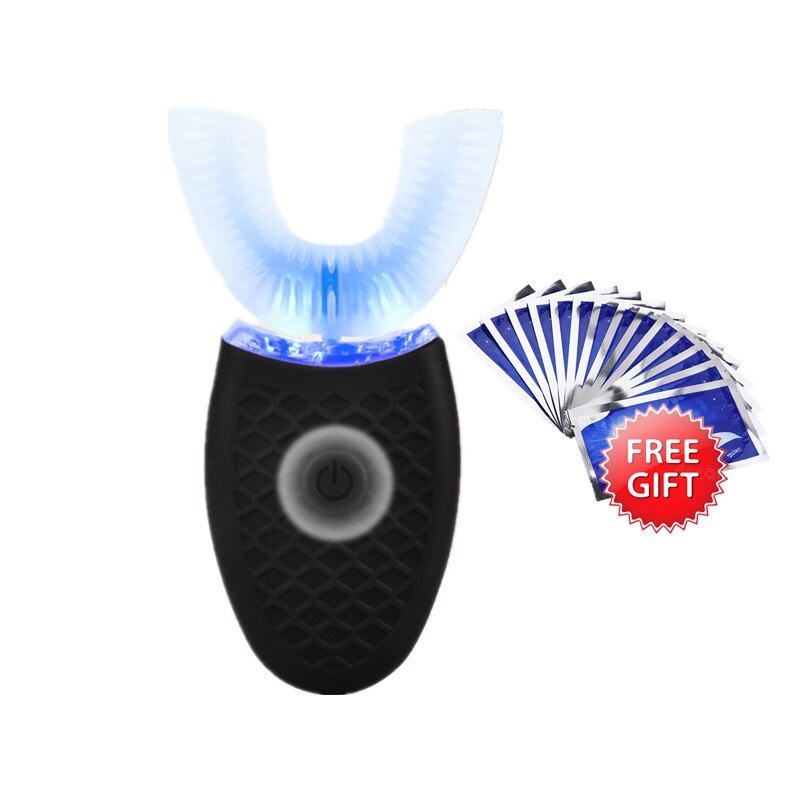 Szczoteczka elektryczna w kształcie litery U w pełni automatyczna szczoteczka ultradźwiękowa niebieskie światło silikonowa szczotka robić zębów pielęgnacja jamy ustnej czyszczenie zębów 35: DC127H KQ089