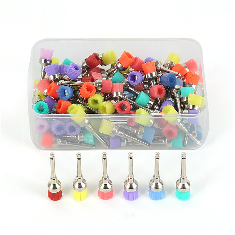 100Stck/Kasten Zahn Zähne Polnischen pinsel Kleine Flache Polieren Polierer Prophy Pinsel Zahnarzt Produkte Zahn Bleichen Werkzeuge: Nylon100Stck