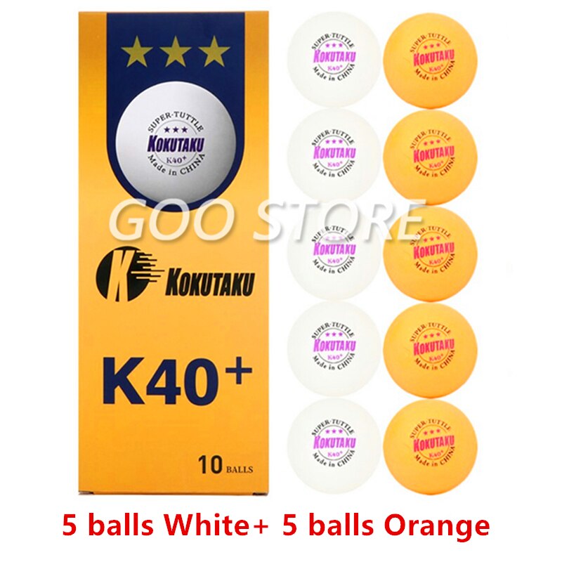 KOKUTAKU 3 stelle K40 + pallina da ping-Pong giochi di tripolazione professionali palline da ping Pong KOKUTAKU in plastica ABS cucite: 5 palla W 5 balls O