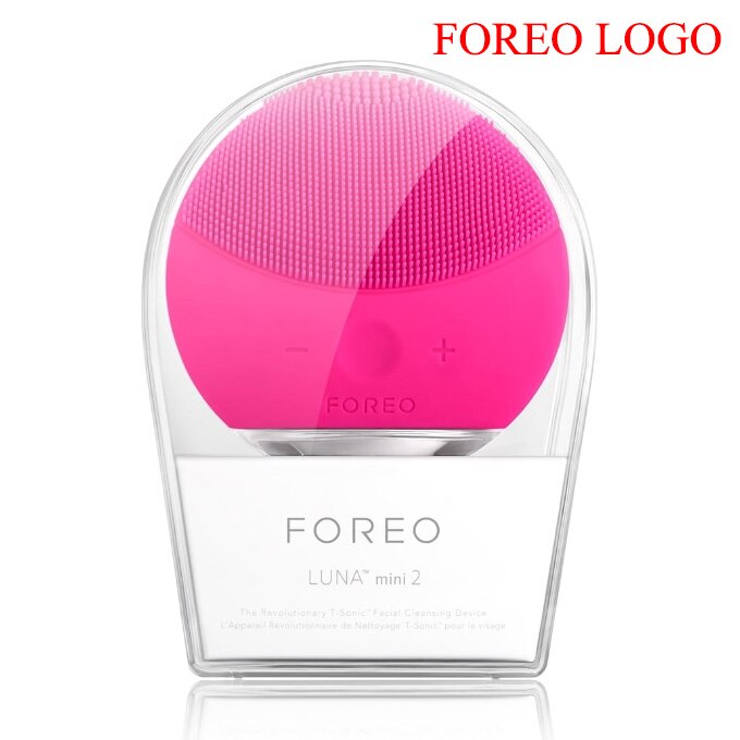 Foreo Mini 2 Limpieza Gesichts FOREO Elektrische Gesicht Reinigung Pinsel Mit Tragbaren Kasten,USB-Ladung, ccept: rot