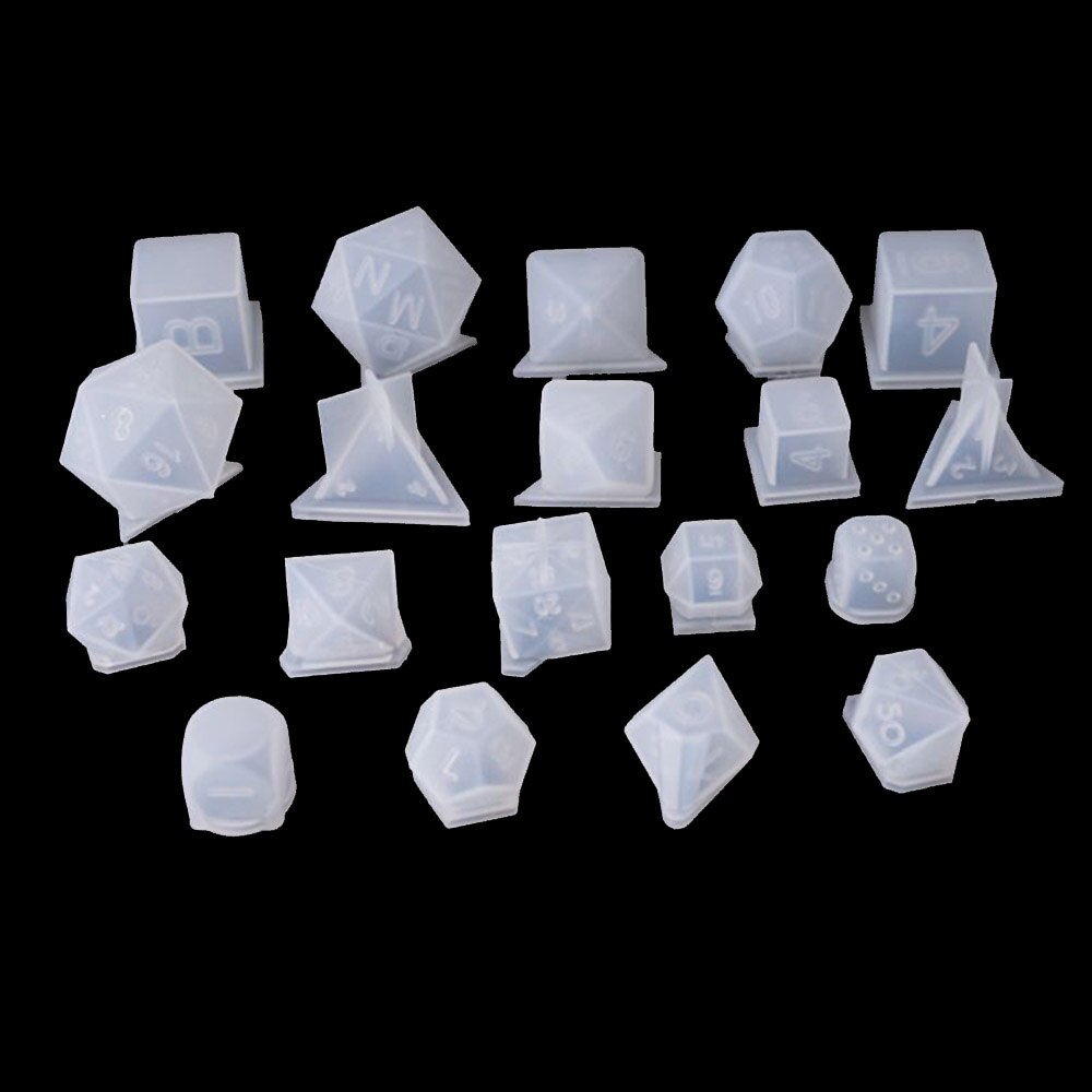 1pcs FAI DA TE Dadi Di Cristallo A Resina Epossidica Stampo In Silicone Arrotondato Multi-spec Digitale Specchio Stampo In Silicone per Strumenti di Creazione di Gioielli