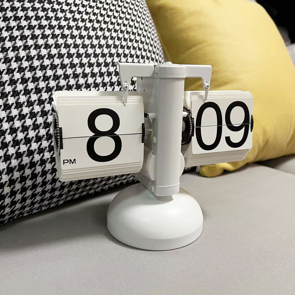 Reloj Digital con tapa Vintage, reloj de mesa con página abatible automática mecánica, reloj Digital con tapa para oficina, decoración del hogar,