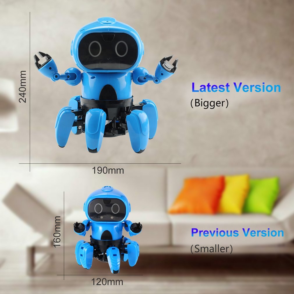 Smart Induction 6CH Electric 6-Legged RC Robot Intelligent Programming Gesture Sensor Obstacle Avoidance Remote Control Toys