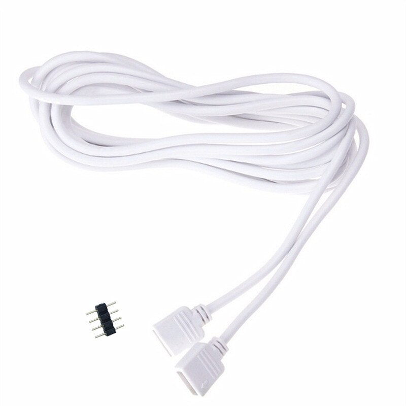 1m/2m/5m 4Pin RGB LED Connector Extension Cable Cord Wire + male to male needle LED Connect for 5050 3528 rgb LED Strip Light
