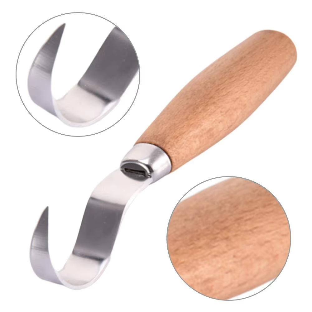 Couteau à découper le bois, ciseau à crochet, outils de sculpture, cuillère ergonomique pour le travail du bois, Durable, tordu, débutants, sculptural