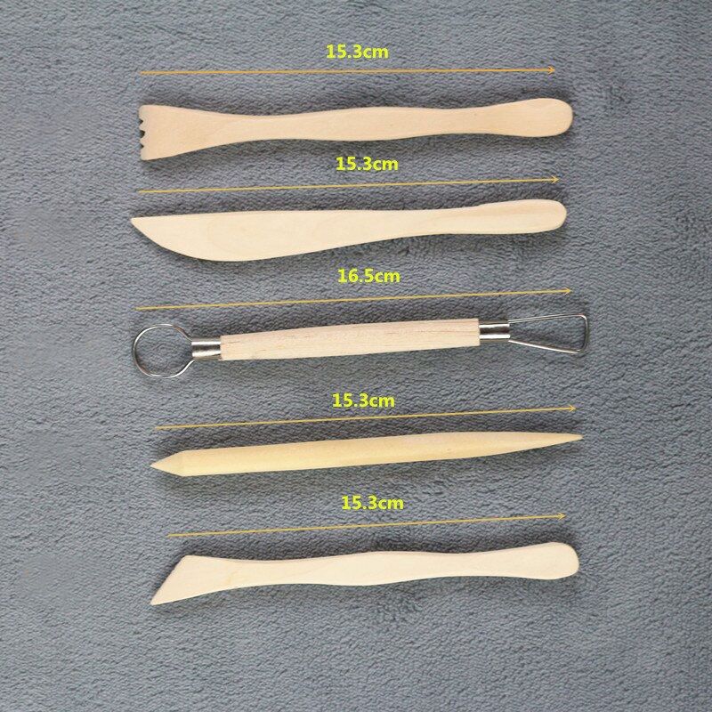 5Pcs Ceramic Clay Tools Set Polymer Clay Tools Pottery Tools Set Wooden Pottery Sculpting Clay Cleaning Tool Set Tool Sculpture