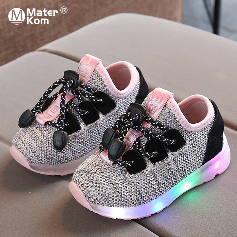 Tamaño 21-30 zapatillas de deporte informales para niños, bebés, niñas, zapatos brillantes, zapatillas iluminadas, zapatos Led para niños, zapatos luminosos con la luz