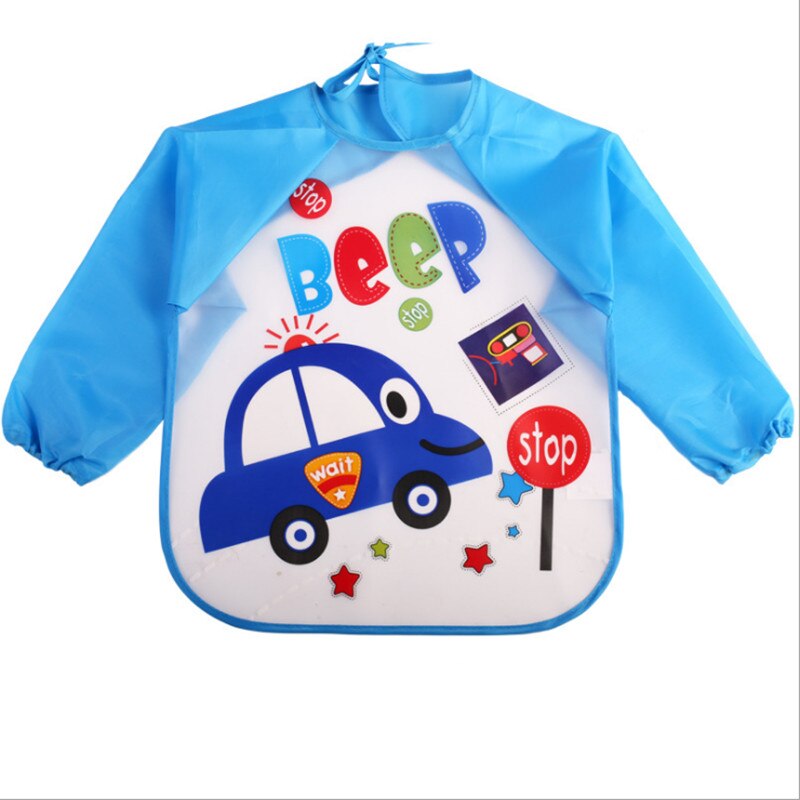 Cartoon Kinderen Slabbers Spuugdoekjes Lange Mouw Art Schort Dier Kiel Todders Waterdichte Burp Kleding Zachte Voeden Eet Slabbetjes