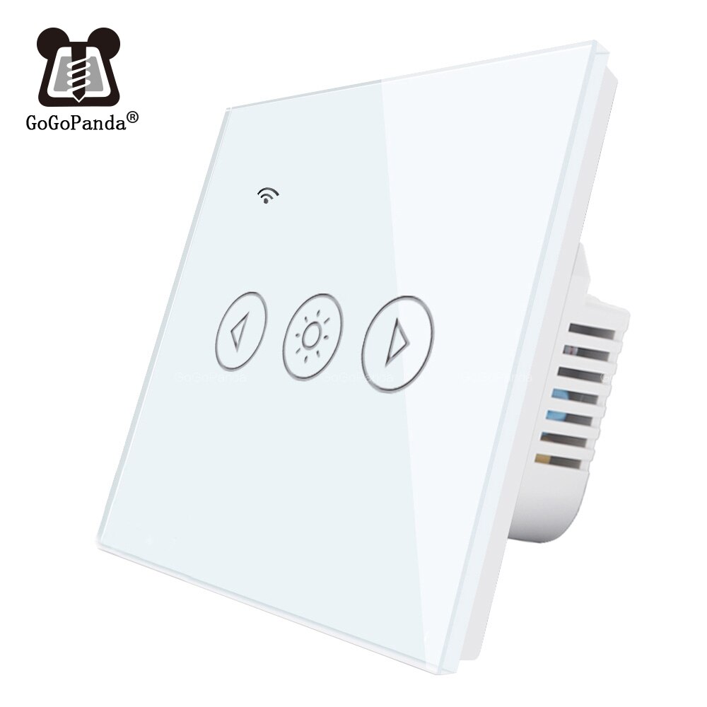 Eu standard lysdæmper fjernbetjening wifi app kontrol touch switch smart automatiseringsafbryder 220v tuya telefon til / fra lysere mørkere: Hvid uden fjernbetjening