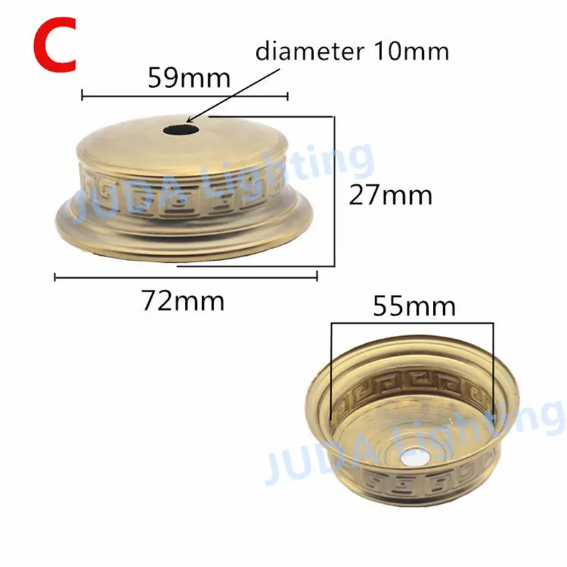 Tappo di copertura in metallo di rame tappo decorativo per tubo lampada in ottone M10 foro luce accessori per la decorazione del corpo per lampadario luci in ceramica a portato: Blu