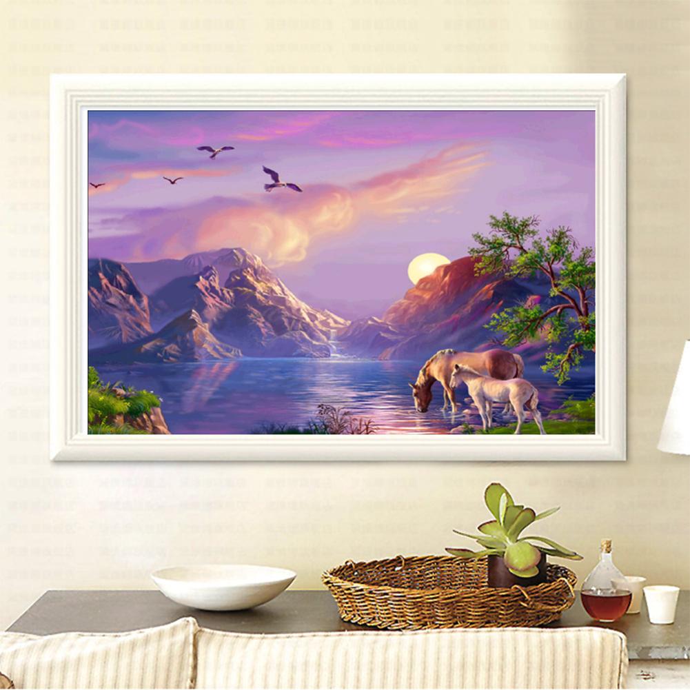 40x30cm 5D Sunset Dolphins Diamond Painting Embroidery DIY Cross Stitch Home Decor