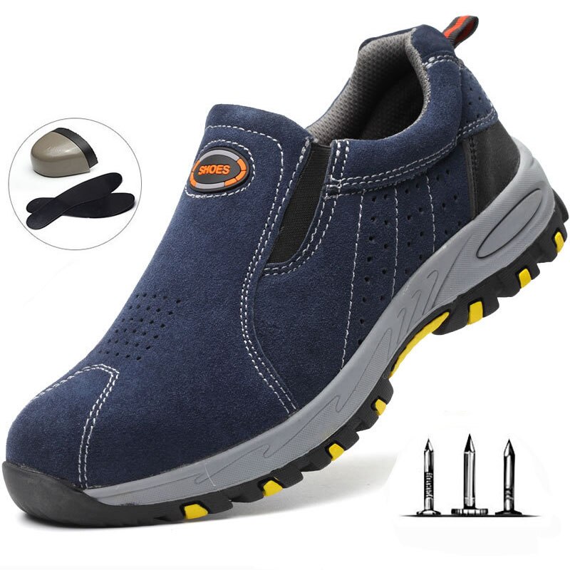 Steel Toe Cap Impact-resistant Shoes Breathable Lightweight Work Safety Shoes Mens Casual Sneakers