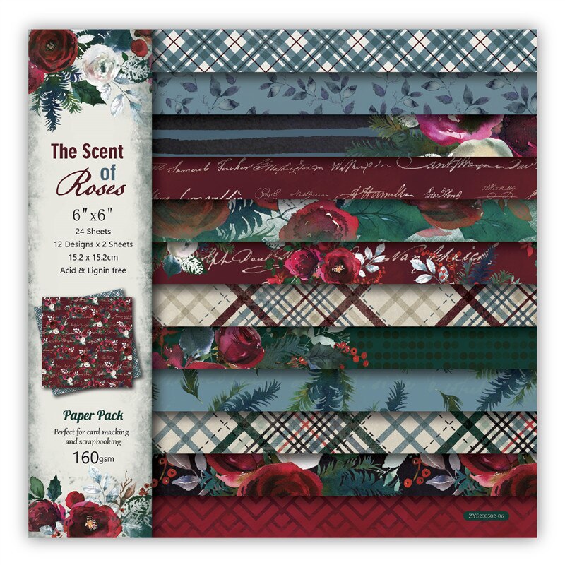 Papeles de Material Retro a cuadros, álbum de recortes DIY, diario, , papel decorativo, 24 unids/lote