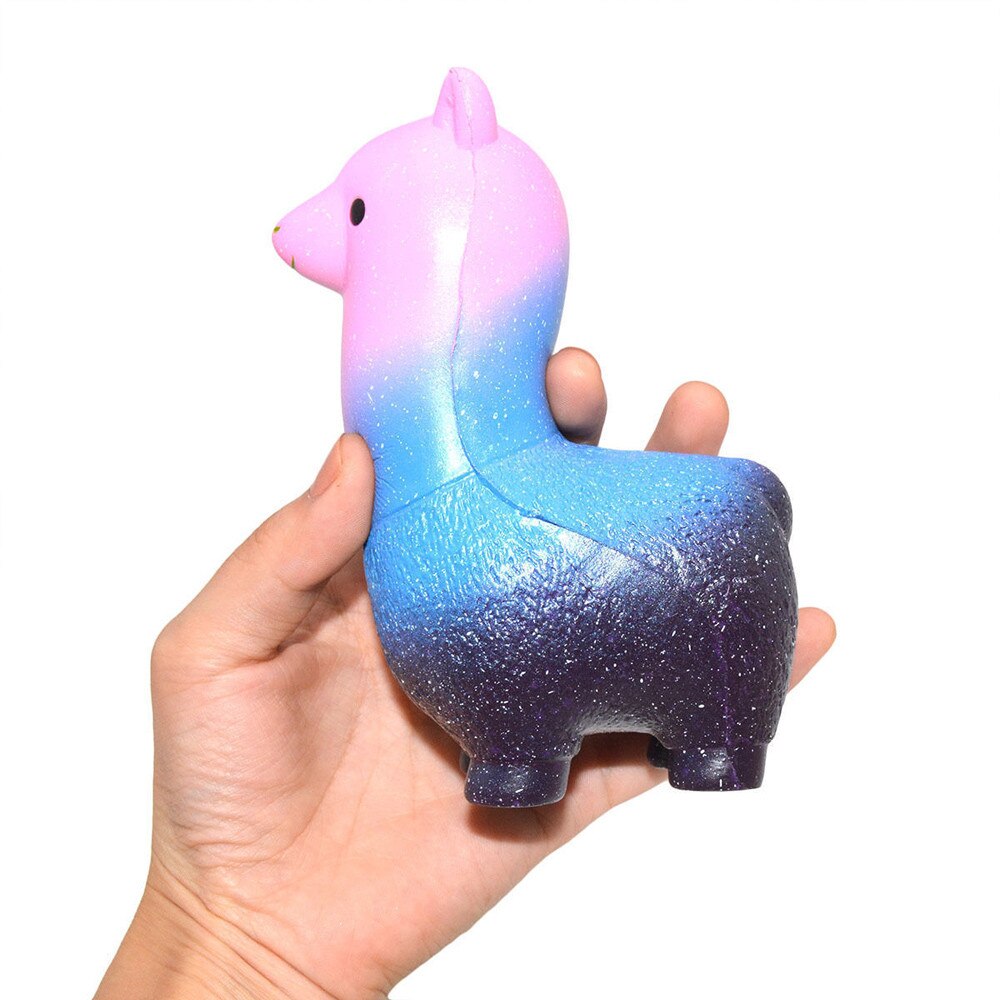 Squishy regnbue alpaca telefonremme langsomt stigende bolle charms legetøj