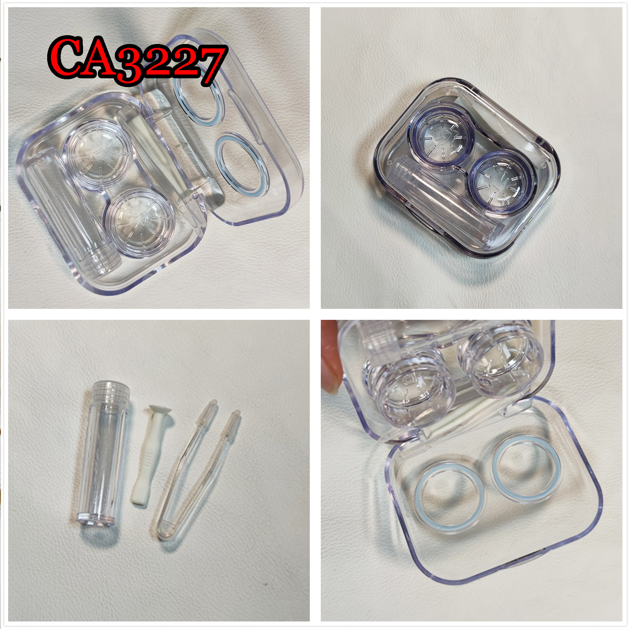 Clear Pocket Contact Lens Cases one body Convenient Travel Kits Container For Outdoor CA3227