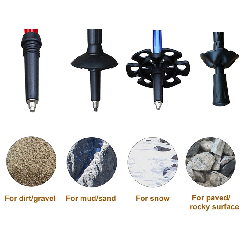Nordic Walking Sticks Tips Protectors Trekking,Hiking Poles Replacement Rubber Tip Walking Cane Head Protector Stick Accessories