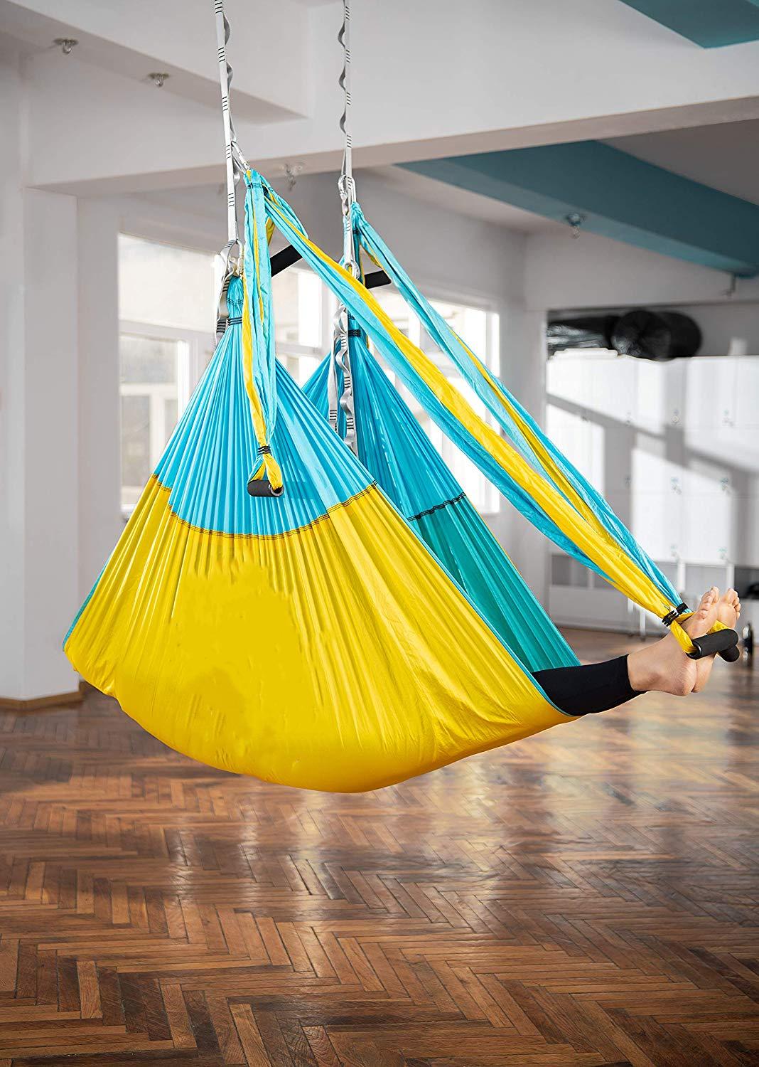 2.5*1.5 M Aerial Yoga Hammock Anti-gravity Inversion Swing OR Yoga Extend Belt + Ceiling Hanging Tray for Home Gym