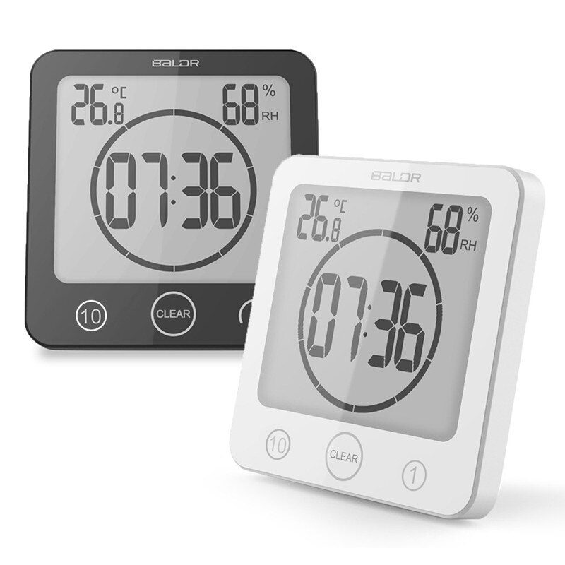 LCD Screen Waterproof Digital Bathroom Wall Clock Grandado