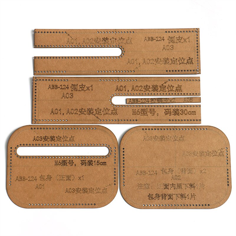 1Set DIY Kraft Paper Template Men's Tool Belt Bag Leather Craft Pattern DIY Stencil Sewing Pattern 14cm*10cm