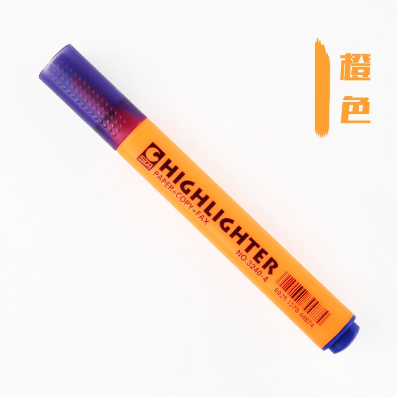 STA-rotuladores fluorescentes de 8 colores para papel, rotuladores de dibujo para la escuela, suministros de oficina, papelería: Orange