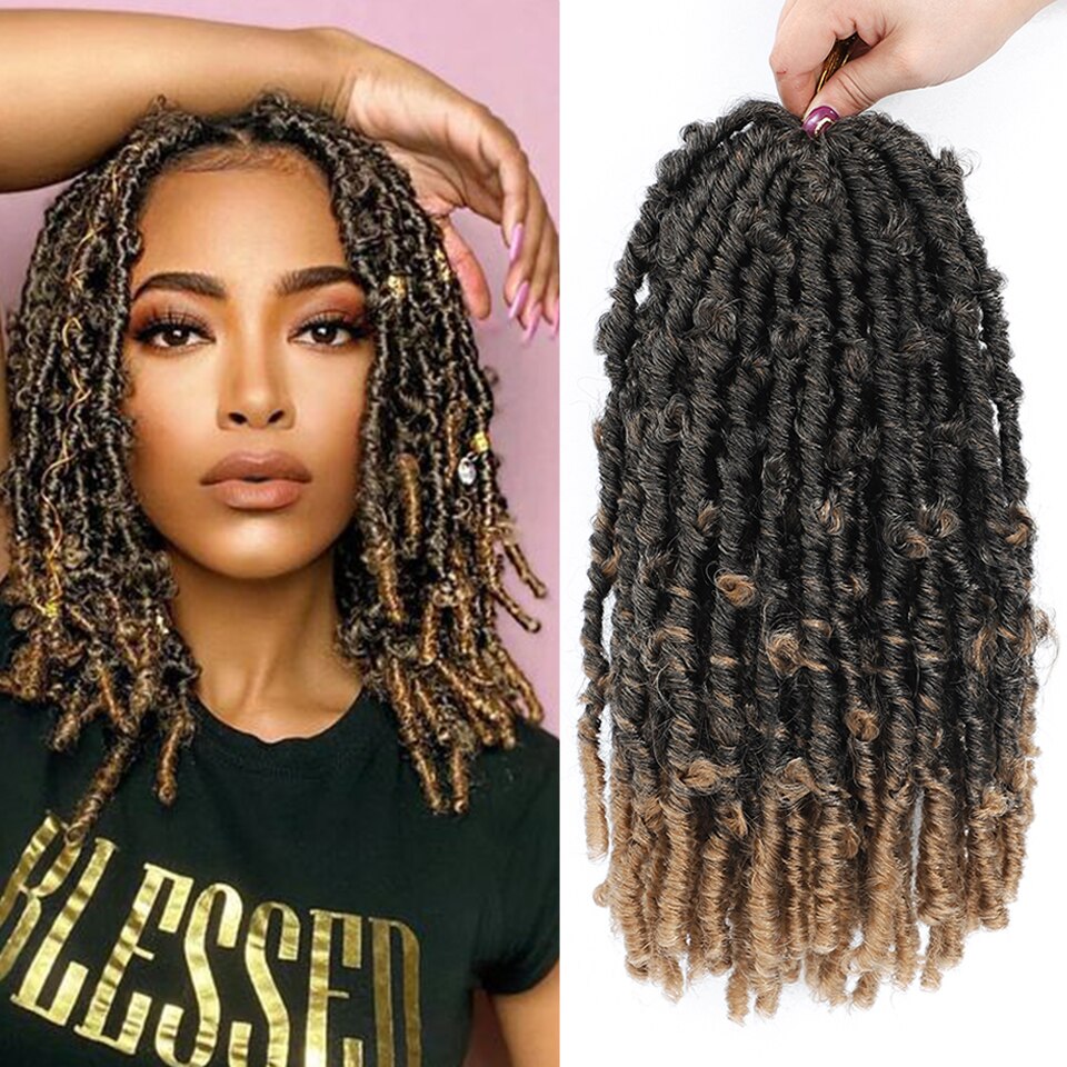 Butterfly Locs Crochet Hair Color 27 1b 30 Burgundy 14 inch Ombre Synthetic Butterfly Distressed Locs Crochet Hair 20 Roots/Pcs: 1b 27 Color