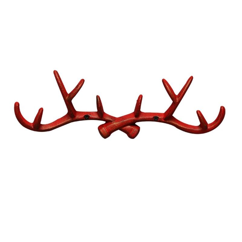Gietijzeren Vintage Herten Gewei Muur Gemonteerde Kapstokken Home Decoratieve Haak Rack E5BB: C