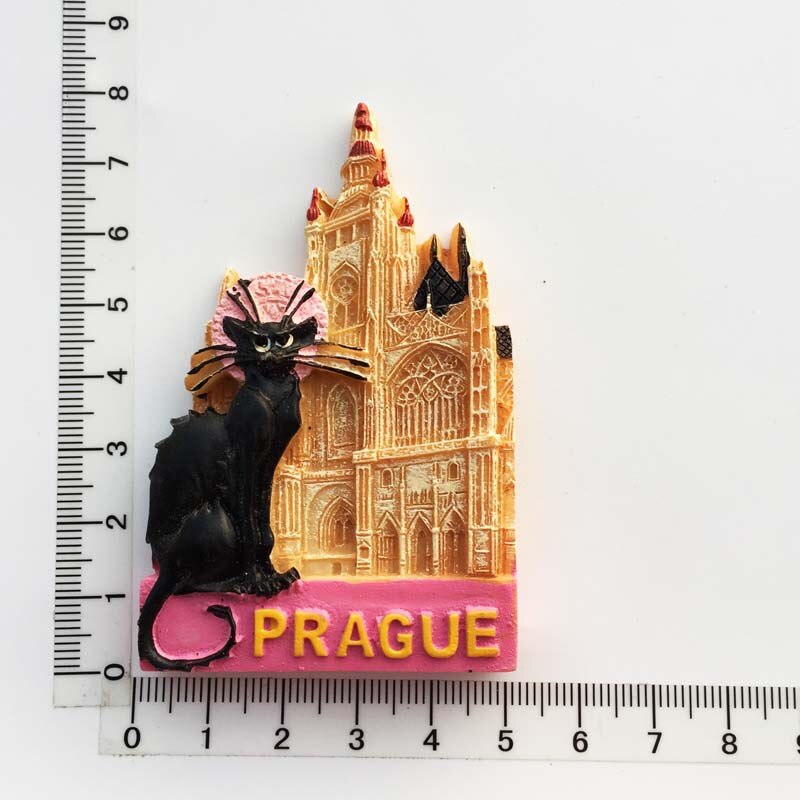 3d Resin Fridge Magnet Souvenir Czech Prague Cultural Landscape Tourist Collection Hand Painted Magnet Refrigerator Sticker: 4