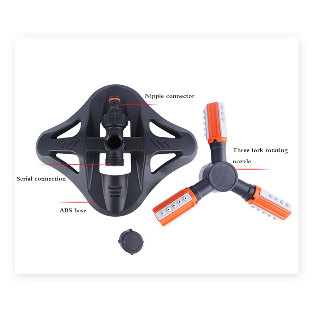 Garden Sprinkler Automatic Rotating Lawn Sprinkler Lawn Sprinkler with 3 Swivel Arms Garden Irrigation for Garden Yard Lawn