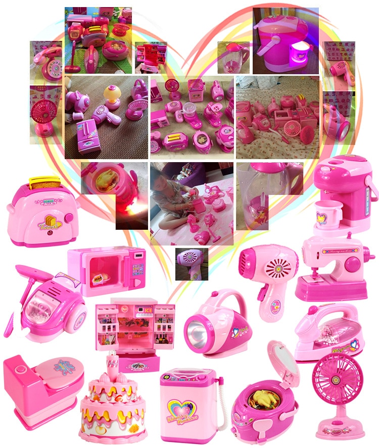 Children's mini Educational Kitchen Toys Pink Household Appliances Children Play Kitchen For Kids Girls Toy