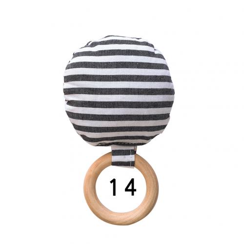 Gestreepte Dot Houten Ring Baby Ronde Bijtring Kinderziektes Speelgoed Veilig Chew Douche