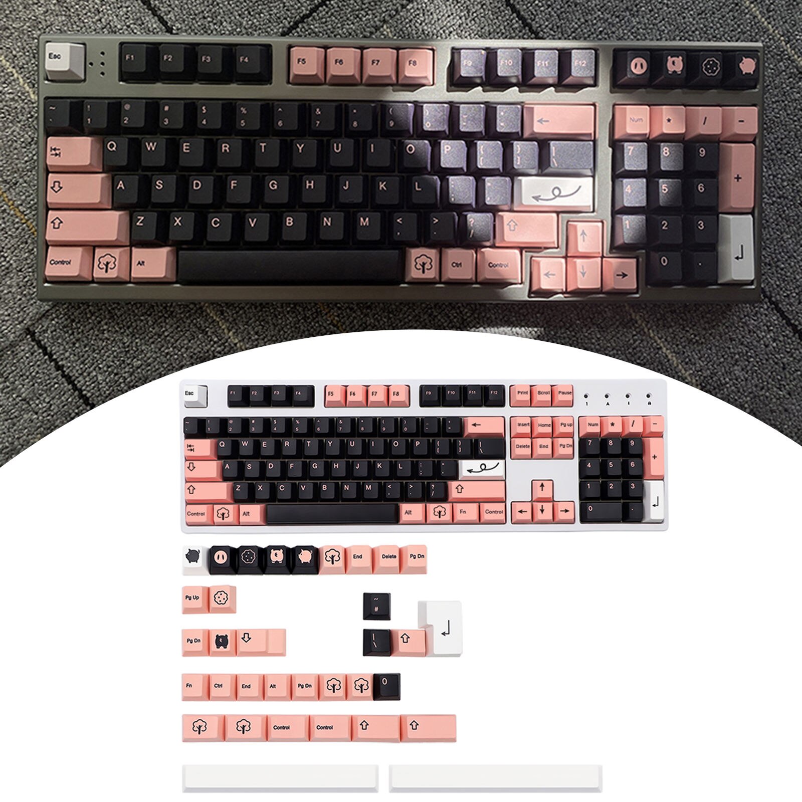 Keycaps Replacement 138 Key Cherry Profile Key For Mechanical Keyboard Keycapsdye-sublimation Mechanical Keyboards Accessories