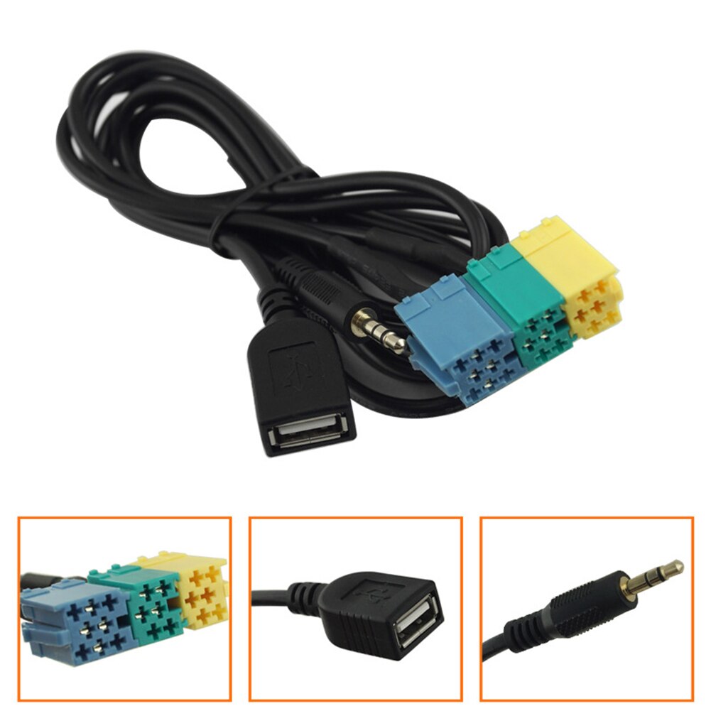 2 In 1 3.5Mm & Usb Plug Auto Audio Adapter Auto Video Audio Adapter Kabel Auto Aux Lijn Voor hyundai/Kia Auto Accessoires